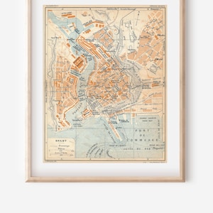 Mapa antigo de Brest França de 1926