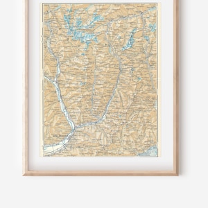 1967 Bellinzona Switzerland Vintage Map
