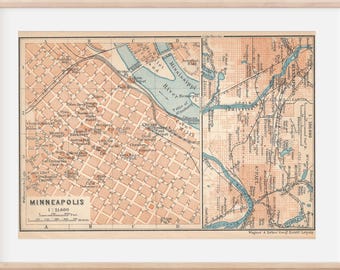 1905 Minneapolis Minnesota Antique Map