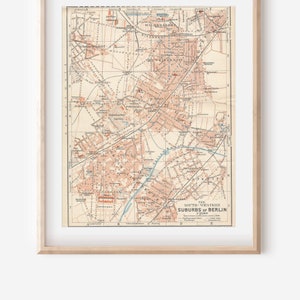 1912 Berlin Germany South-Western Suburbs Antique Map