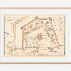 1947 Tower of London, England, Vereinigtes Königreich Antike Karte