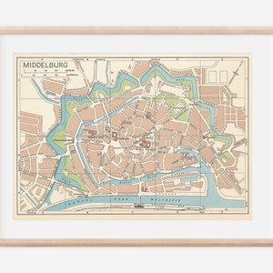 Carte vintage Pays-Bas Middelbourg 1961