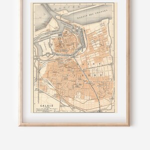 Mapa antigo de Calais França de 1913