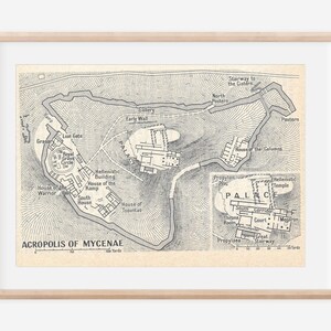 1964 Akropolis von Mykene Griechenland Vintage Karte