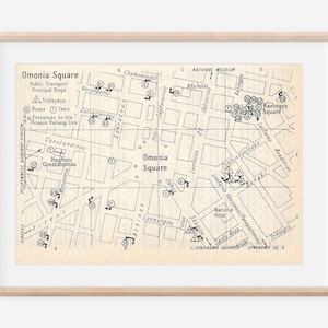 Omonoia-Platz Athen Griechenland Vintage-Karte 1964