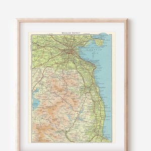 Mapa vintage de Dublín Irlanda de 1962