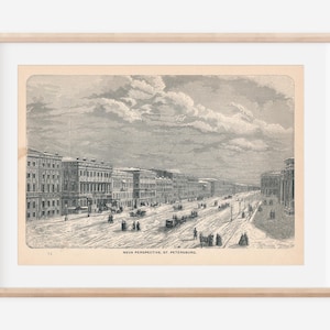 1892 St Petersburg Russia Antique Engraving Print
