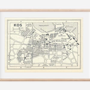 1967 Kos Griechenland Vintage Karte