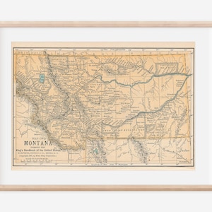 1891 Montana & Missouri Antique Map