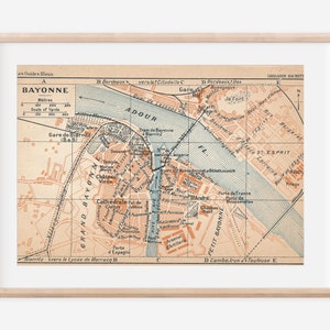Mapa antigo de Bayonne França de 1926