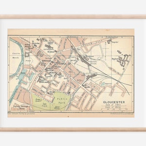 1930 Gloucester & Gloucester Cathedral United Kingdom Antique map