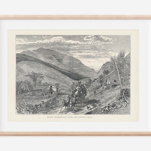 1872 White Mountains Mount Washington New Hampshire Antique Engraving Print