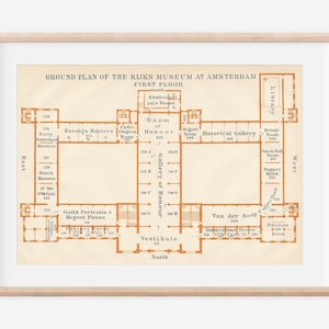 1910 Rijks Museum Amsterdam Pays-Bas Carte Antique