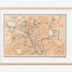 1906 York United Kingdom Antique map