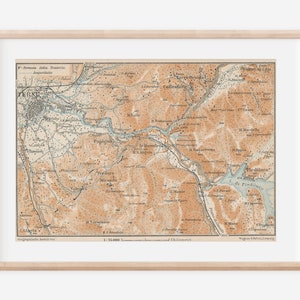 1909 Terni Italia Mappa Antica