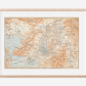 1911 Athen Griechenland Antike Karte