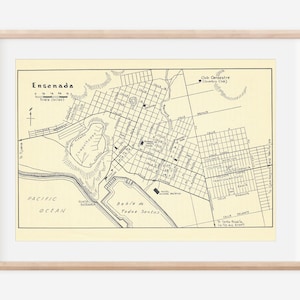 Carte vintage Ensenada, Basse-Mexique, 1964