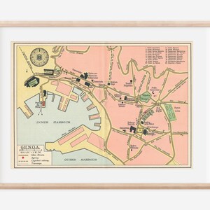 Mappa antica di Genova Italia del 1923