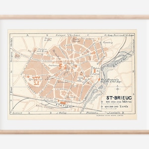 Mapa antigo de Saint-Brieuc França de 1926