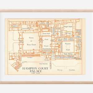 1927 Hampton Court Palace, London, England, United Kingdom Vintage map