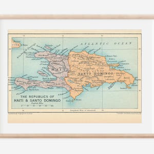 Antieke kaart 1931 Haïti en Dominicaanse Republiek
