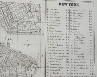 1874 New York City, Manhattan, Brooklyn Antique Map
