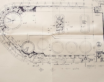 1977 Star Wars Sandcrawler Original Movie Production Promotional Blueprint