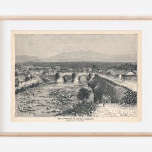 1892 Cuenca Ecuador View Antique Engraving Illustration Print