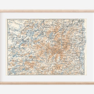 Mapa antiguo de las montañas Adirondack de Nueva York de 1909