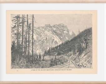 セルカーク山脈、ブリティッシュコロンビア州、カナダの景色、1892年の