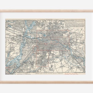 1912 Berlin Germany Antique Map