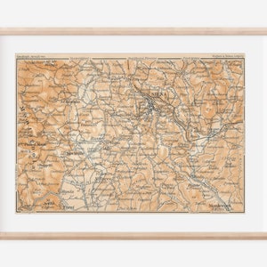 1909 Siena Tuscany Italy Antique Map