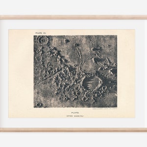 1911 Lunar Crater Moon Surface Antique Astronomy Print