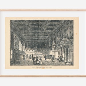 1885 Doge&#39;s Palace Venice Italy Antique Engraving Print