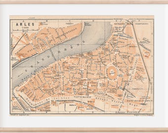 1907年 アルル フランス アンティーク地図 - Etsy 日本