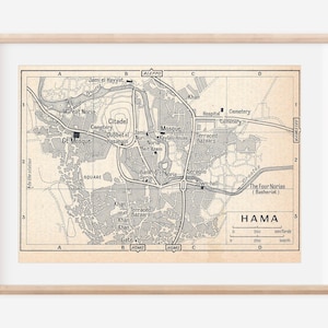 1966 Hama Syria Vintage Map