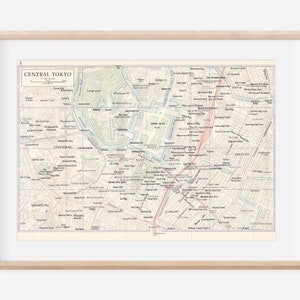 1966 Tokyo Japan Vintage Map