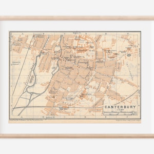 1927 Canterbury Vereinigtes Königreich Antike Karte