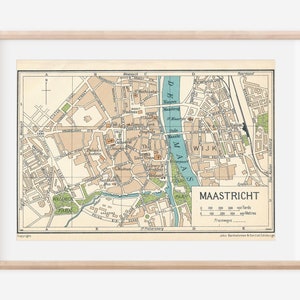 1933 Maastricht Niederlande Antike Landkarte