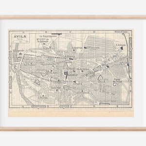 Mapa antiguo de Ávila, España, 1961