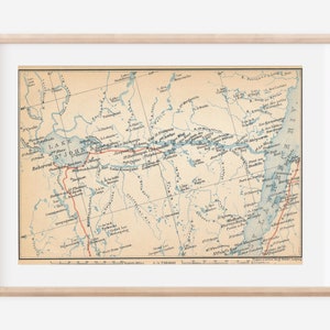 1922 Lake Saint John & Saint Lawrence River Canada Antique Map