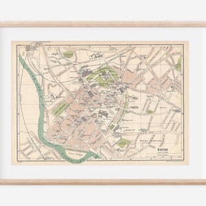1930 Exeter Vereinigtes Königreich Antike Karte