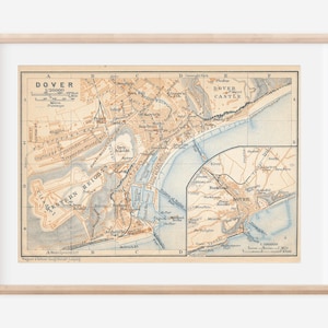 1910 Dover Vereinigtes Königreich Antike Karte