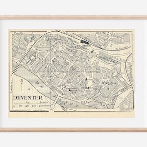 1933 Deventer Pays-Bas Carte Antique