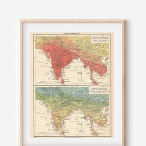 Carte ancienne de l'Inde de 1905