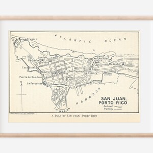 1931 San Juan Porto Rico Antique Map