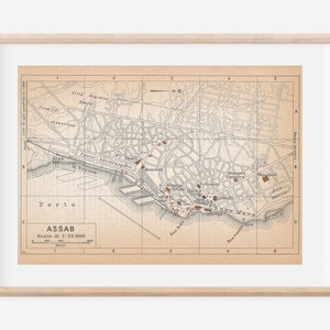 1938 Assab Eritrea Antique Map