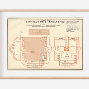 Mapa antiguo del Castillo de Chapultepec de la Ciudad de México de 1911