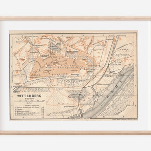 1913 Wittenberg Germany Antique Map