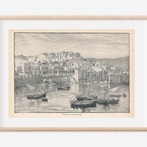 1892 Algiers Algeria Antique Engraving Print